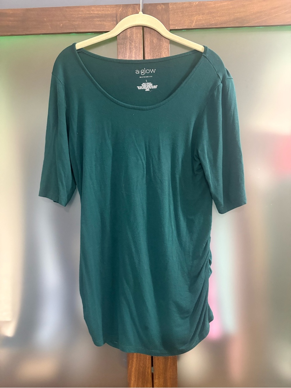 adidas Deep Teal Scoop Neck Short Sleeve Top